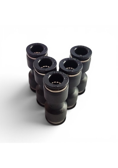 Pnömatik Düz Ekleme Jakı Hortum Birleştirici Rekor 4 - 6 - 8 - 10 - 12 Mm Seçenekli - 5'li Set 10 MM
