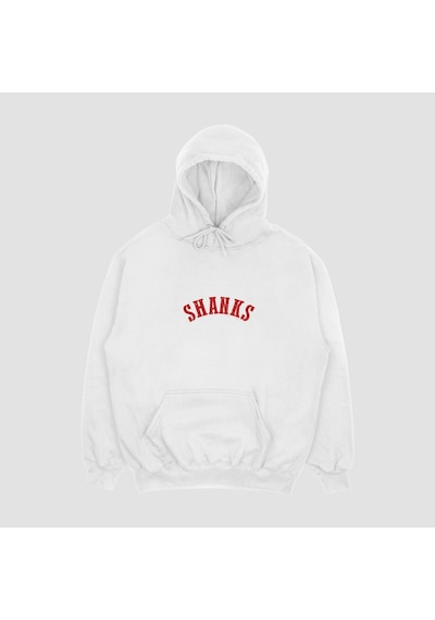 Unisex Beyaz Shanks Baskılı Hoodie Oversize Kapşonlu Sweatshirt Beyaz