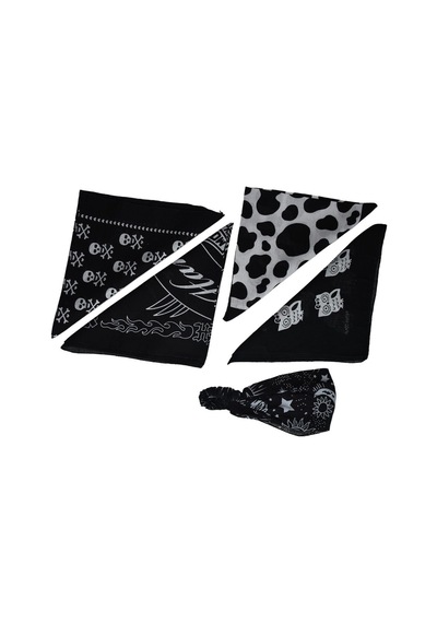 Kare Ve Lastikli Bandana Seti Kahverengi