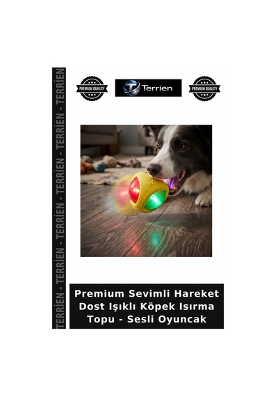 Premium Sevimli Hareket Dost Işıklı Köpek Isırma Topu - Sesli Oyuncak