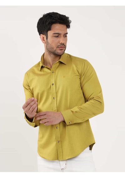 Dufy Koyu Sarı Erkek Slim Fit Düz Brent Yaka Uzun Kol Gömlek - 102499-koyu Sarı Koyu Sarı Dufy Koyu Sarı Erkek Slim Fit Düz Brent Yaka Uzun Kol Gömlek - 102499-koyu Sarı Koyu Sarı