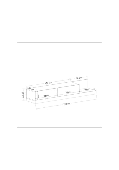 Majör Modern 2 Kapaklı Tv Sehpası 180 Cm Traverten