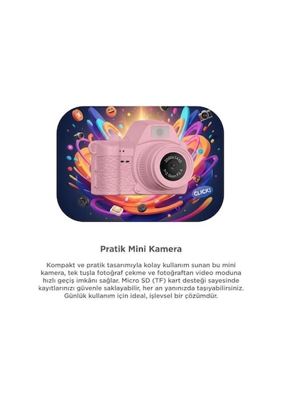 Torima CMR42 Video Mini Kamera Dijital Fotoğraf Makinesi Pembe