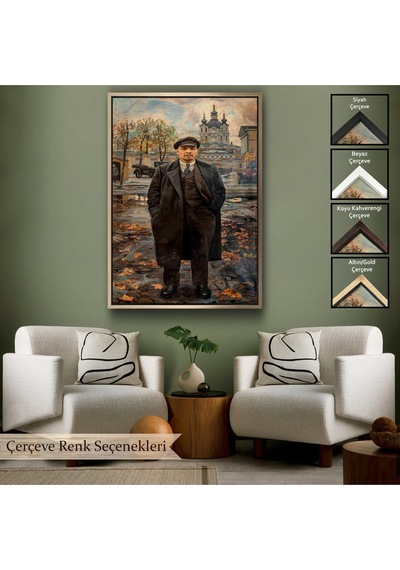 Çerçeveli Vladimir Lenin Sovyet Dönemi Rusya Dekoratif Duvar Tablosu-6194