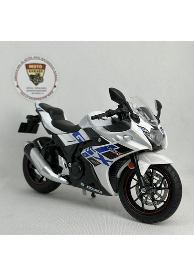 Suzuki Gsx250r 1:12 Sesli Işıklı Diecast Motosiklet Modeli - Beyaz Mavi
