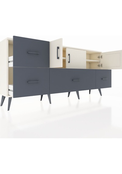 Arges Konsol 4 Raflı 4 Çekmeceli 3 Kapaklı 176x30x83 Aytaşı-aytaşı/antrasit Aytaşı/antrasit Arges Konsol 4 Raflı 4 Çekmeceli 3 Kapaklı 176x30x83 Aytaşı-aytaşı/antrasit Aytaşı/antrasit