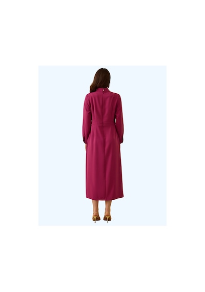 Seçil Beli Ayarlanabilir Dik Yaka Elbise Pembe - 751297413 Pembe