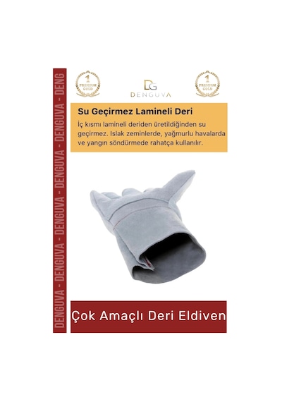 Yanmazeldiven Isıya Dayanıklı Yanmaz Su Geçirmez Ergonomik Standart Sanayi İş Çok Amaçlı Deri Eldiv