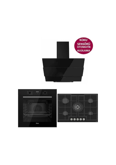 Ferre Icon Plus 75 Serisi QBL63CS-ED035-SMRCW600 3lü Cam Ankastre Set