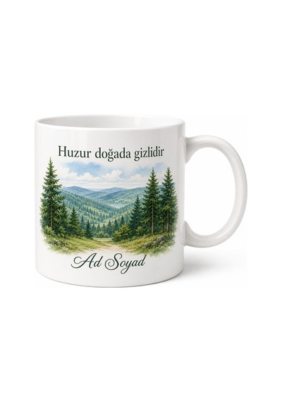 Yozgat Çamlık Temalı Baskılı Kupa Bardak - Özel Tasarım Hediye Beyaz