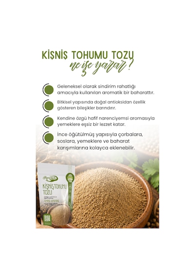 Kişniş Tohumu Tozu 100 Gr İnce Öğütülmüş Kişniş, Aromatik Baharat, Yemek Ve Soslar İçin