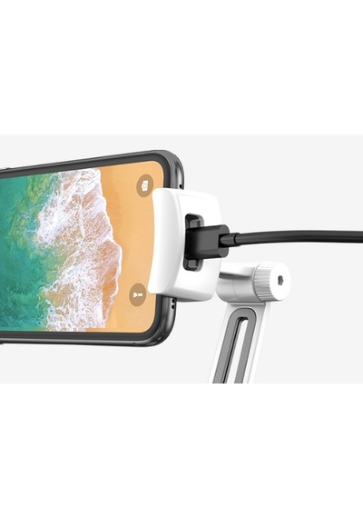 Masaüstü Telefon & Tablet Tutucu Standı, Ağırlıklı Metal Taban, 14/22cm Kol Boyları, Pvc+metal