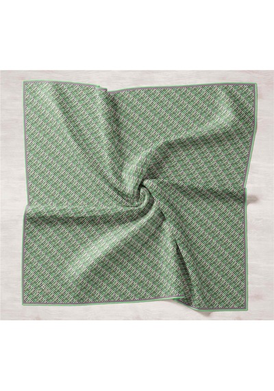 Silk Home Twill İpek Eşarp 11454-64 Yeşil, Mor, Sisli Yeşil