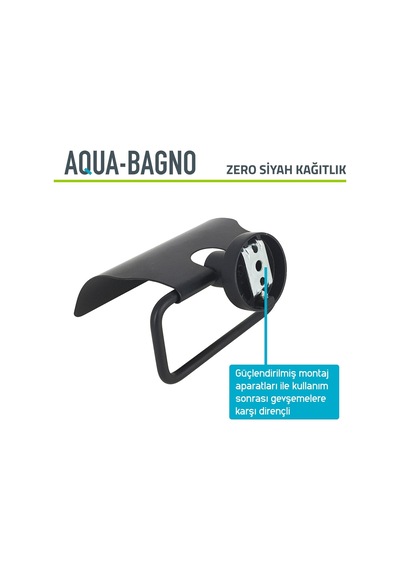 Aqua Bagno Zero Tuvalet Kağıtlığı - Mat Siyah