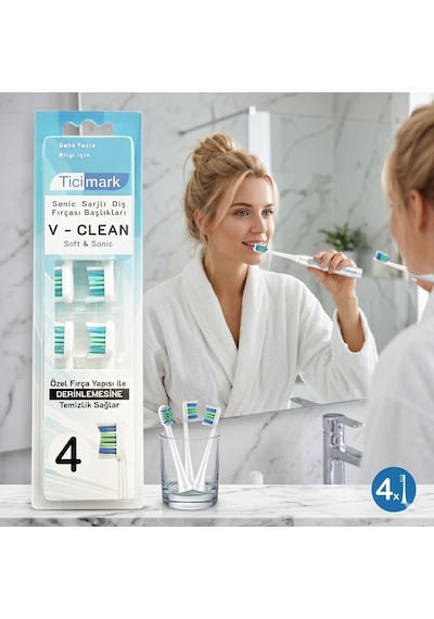Sonic Flexcare Şarjlı Diş Fırçası Yedek Başlık 4 Adet Philips İle
