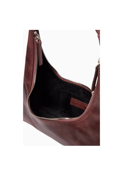Marge Sherwood Small Hobo Omuz Çantası, Yıkamalı Bordo Deri Ve Zarif Minimalist Tasarım