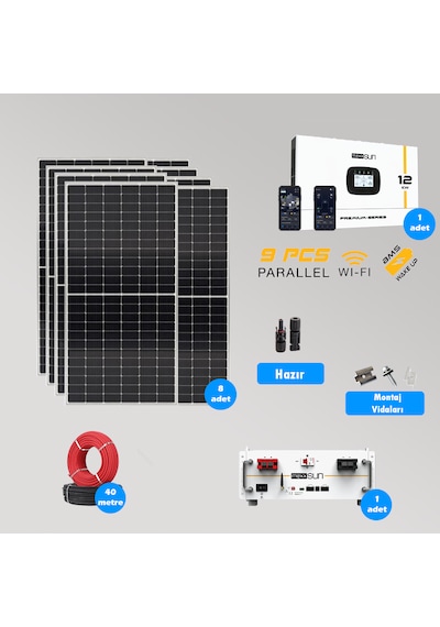 Cks Enerjı 12 Kw Lityum Akülü Hazır Solar Paket Kolay Kurulum