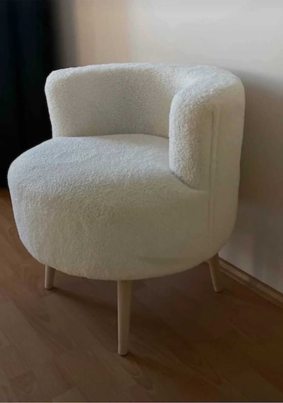 Tekli Berjer,makyaj Önü Pufu,çay Seti Tekli Koltuk, Berjer Salon, Balkon, Ofis , Şark Köşesi Beyaz