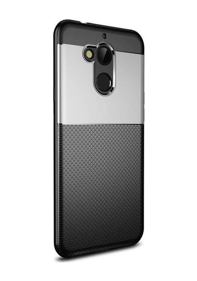 General Mobile Gm 8 Kılıf Çizgili Kare Görünümlü Optik Kılıf Gümüş