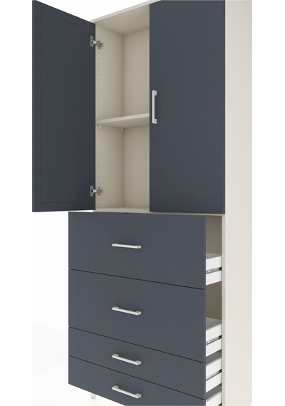 Arges Dolap 2 Raflı 4 Çekmeceli 2 Kapaklı 88x30x221 Aytaşı-an... Aytaşı