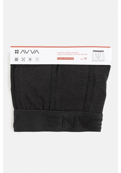 Avva Erkek Siyah Düz Basic Tekli Boxer B009510