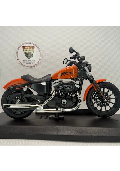 Harley Davidson Iron 883 Motorcycles Racing Turuncu Model Motosiklet 1:12 Ölçekli
