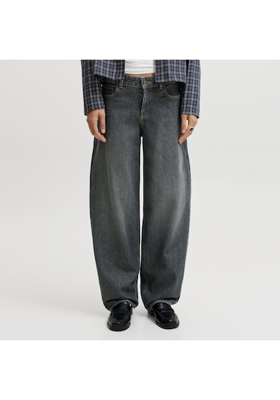 Jack & Jones Kadin Barrel Fit Orta Bel Jean - Fuji - 12303526 Siyah