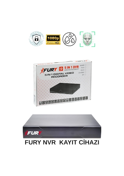 Fury 6 Lı Ip Güvenlik Kamera Seti Sesli 4mp Gece Renkli Su Geçirmez 5515s 1tb