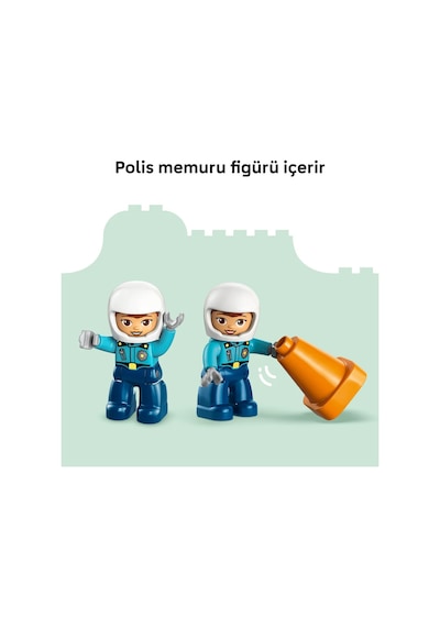 LEGO® DUPLO® Kasabası Mavi Polis Motosikleti 10471 -2 Yaş ve Üzeri Çocuklar için Polis Figürü İçeren Oyuncak Yapım Seti (11 Parça)