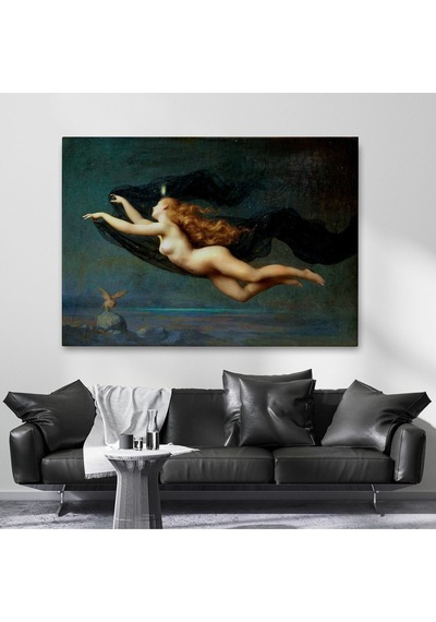 Es10 La Nuit by Auguste Raynaud Kanvas Duvar Sanatı Tablo, Klasik Sanat-5406 (150 x 255)