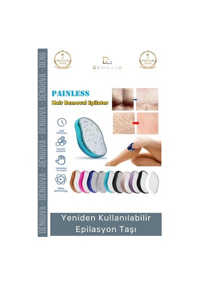 Epilasyontaşı Nano Kristal Acısız Tüy Alıcı Peeling Etkili Yeniden Kullanılabilir Epilasyon Taşı