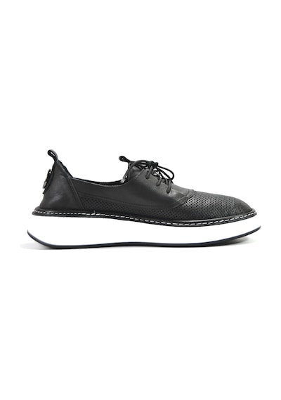 Onlo Ayakkabı Bty.74 Hakiki Deri Siyah Sneaker Kadın Ayakkabı Siyah