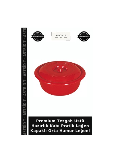 Premium Tezgah Üstü Hazırlık Kabı Pratik Leğen Kapaklı Orta Hamur Leğeni Çok Renkli