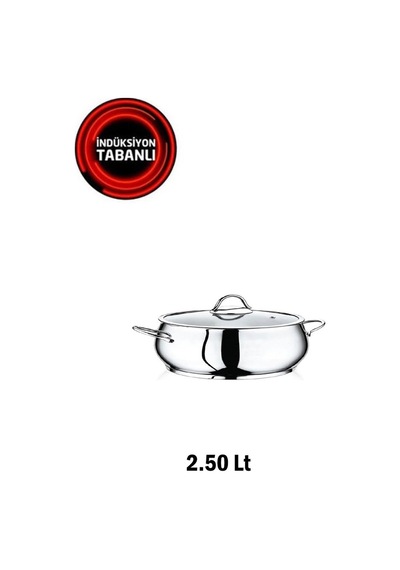Safinox Bella Çelik 18x10 Cm 2.50 Lt Basık İndiksiyon Çelik Tencere - Gri