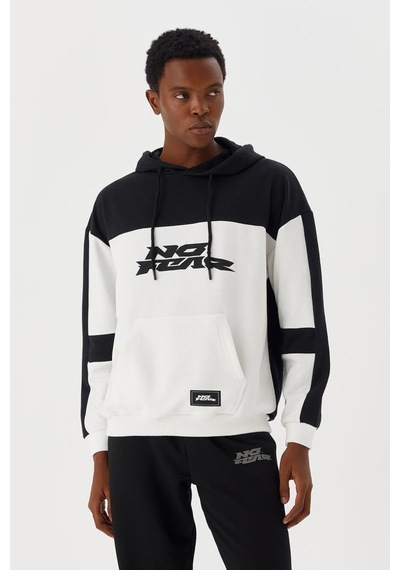No Fear Erkek Sweatshirt Kapüşonlu Siyah Beyaz M500272
