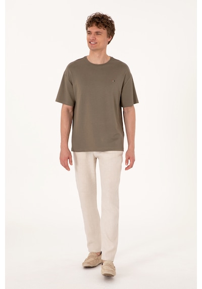 U.S. Polo Assn. Erkek Comfort Fit Bisiklet Yaka Vizon Tişört 50307322-VR052