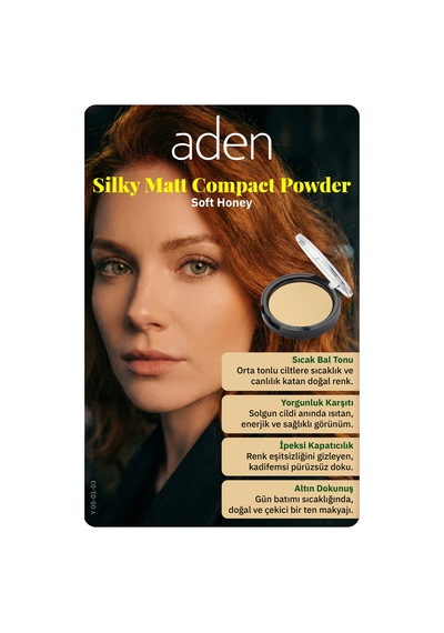 Aden Silky Matt Compact Powder - İpeksi Mat Pudra 03 Soft Honey Açık Bal 0