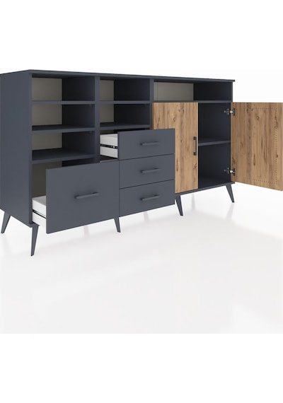 Hyperion Konsol 7 Raflı 4 Çekmeceli 2 Kapaklı 176x44x99 Antrasit- Antrasit-çam/antrasit Hyperion Konsol 7 Raflı 4 Çekmeceli 2 Kapaklı 176x44x99 Antrasit- Antrasit-çam/antrasit
