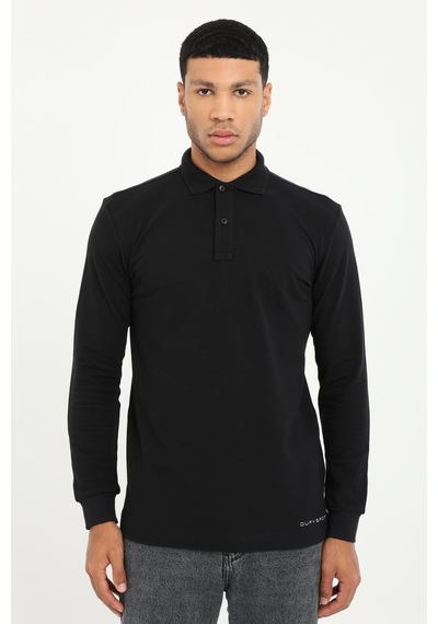 Dufy Erkek Regular Fit Polo Yaka Siyah Sweatshirt-25509