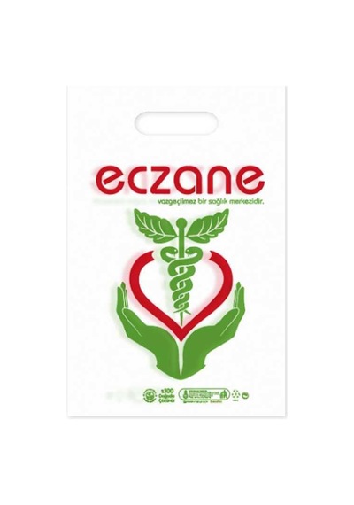 Elgeçme Eczane Poşeti No 2 26X38 Cm Tasarım 4 - 100 Adet