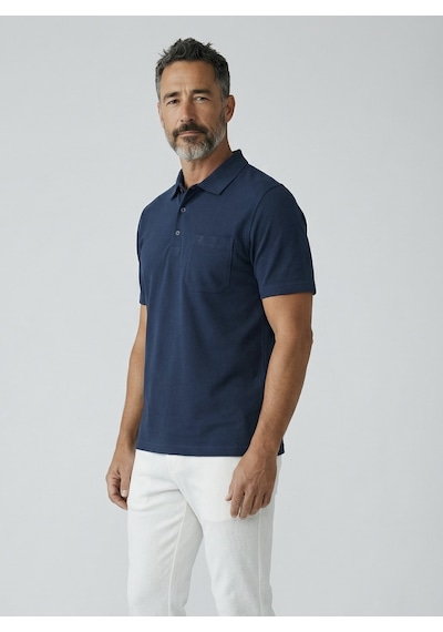 Erkek Yakalı Cepli Pike Lacoste Kumaş Lacivert Baba Tshirt