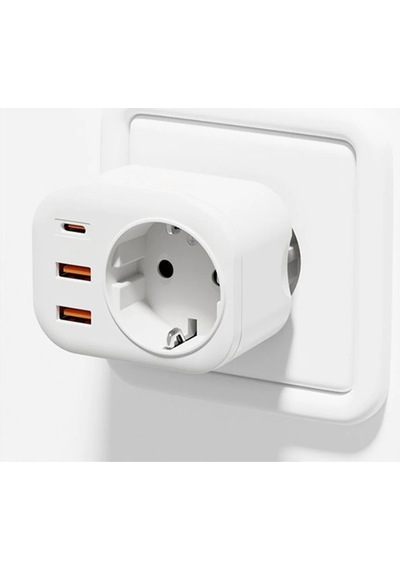2500w 3.4a 2x Usb 1x Type-c 1x Soket Şarj Adaptörü Priz Çoğaltıcı Grup Priz 2 M
