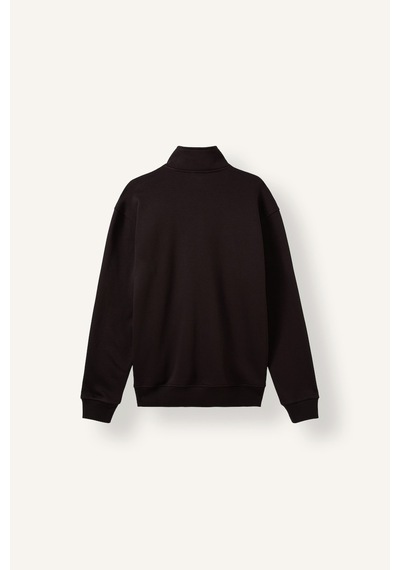 Defacto Regular Fit Dik Yaka Yarım Fermuarlı Basic Sweatshirt X7405az26aubn337 Kahve-bn337