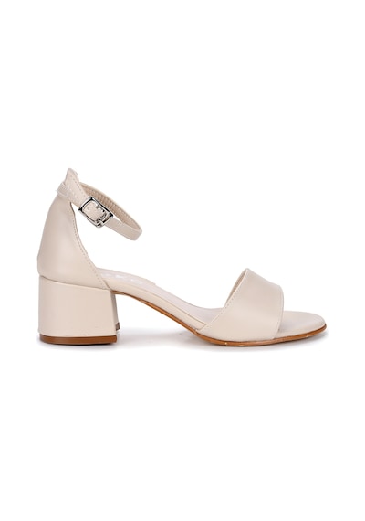 Kiko Kids Sheila Cilt Günlük Kız Çocuk 4 Cm Topuklu Sandalet Abiye Ayakkabı Ten Ten