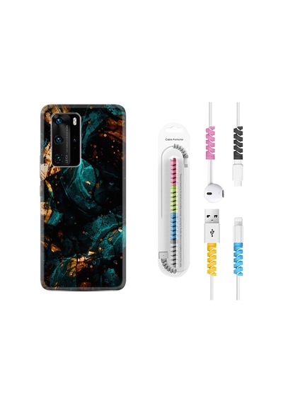 Huawei P40 Pro Kılıf Kablo Koruyuculu Karmaşa 1625