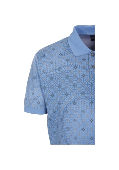 Erkek Polo Yaka Tişört Mavi Slim Fit Ribanalı Kol Pamuklu Baskılı T-shirt Ncs Jeans 1252-mavi Mavi