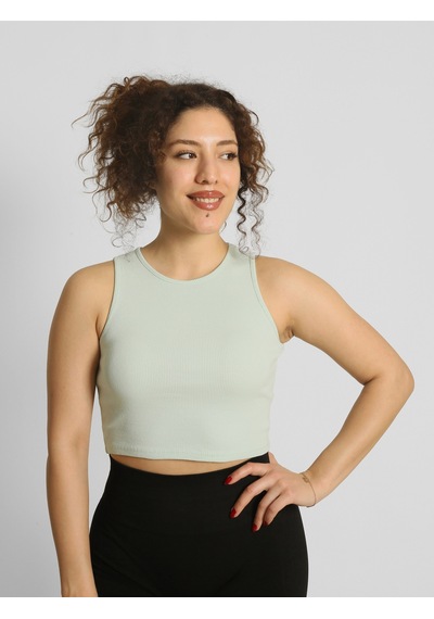 Nature The Brand Ntb Crop Rip Top Light Green, Kadın Spor Crop,kadın Crop,fitness Crop,yoga Crop, Esnek Terletmez SU YEŞİLİ