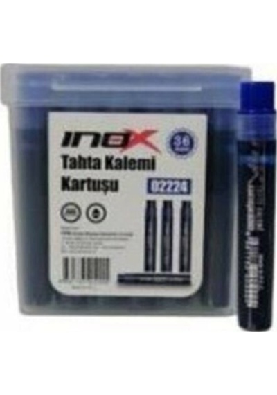 Inox Beyaz Tahta Kalemi Kartuşu Mavi Renkli 36 Adet