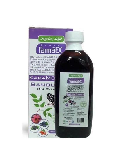 Kara Mürver Şurubu - Farmaex - 150 ML Karamürver Sıvı Eki