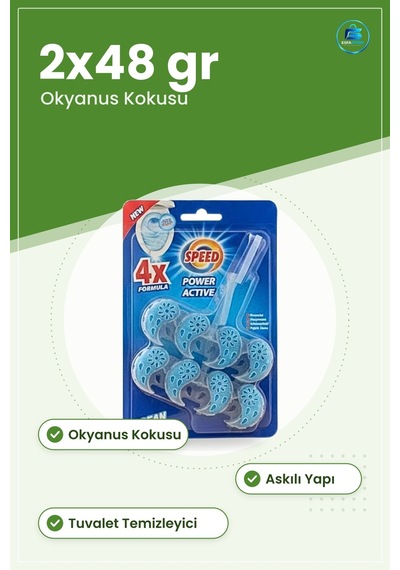 Okyanus Kokulu Wc Blok 2x48 Gr Tuvalet Temizleyici Banyo İçin Fer